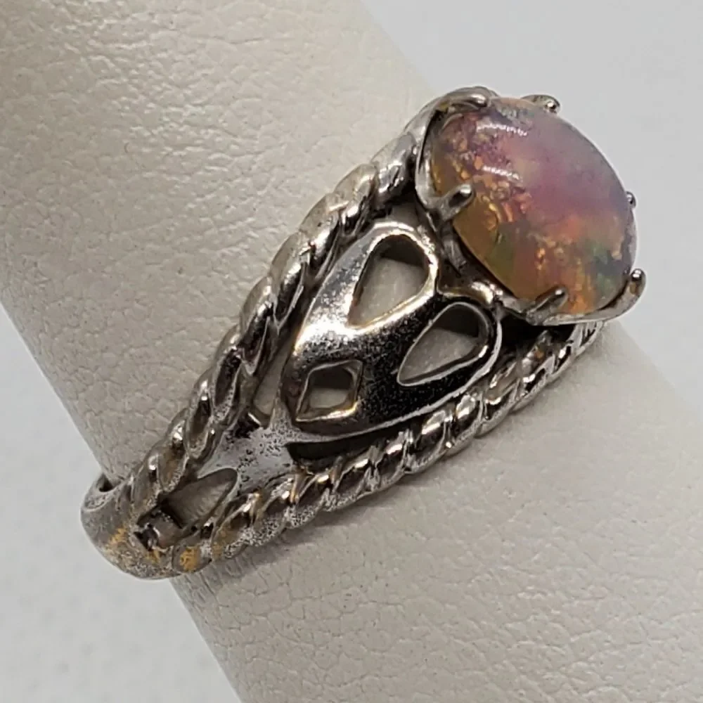 18K HGE Fire Opal Ring